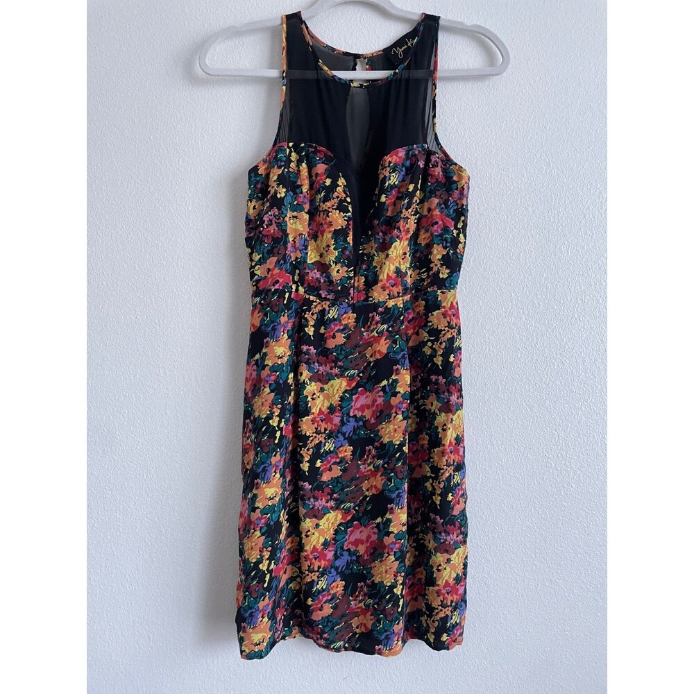Yumi Kim 100% Silk Soho Mixer Mini Dress XS/Small Cocktail Black Floral Indie